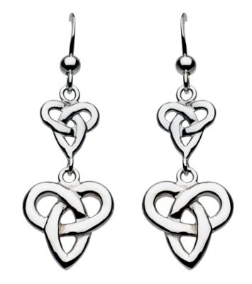 Sterling silver celtic double trio knot earrings